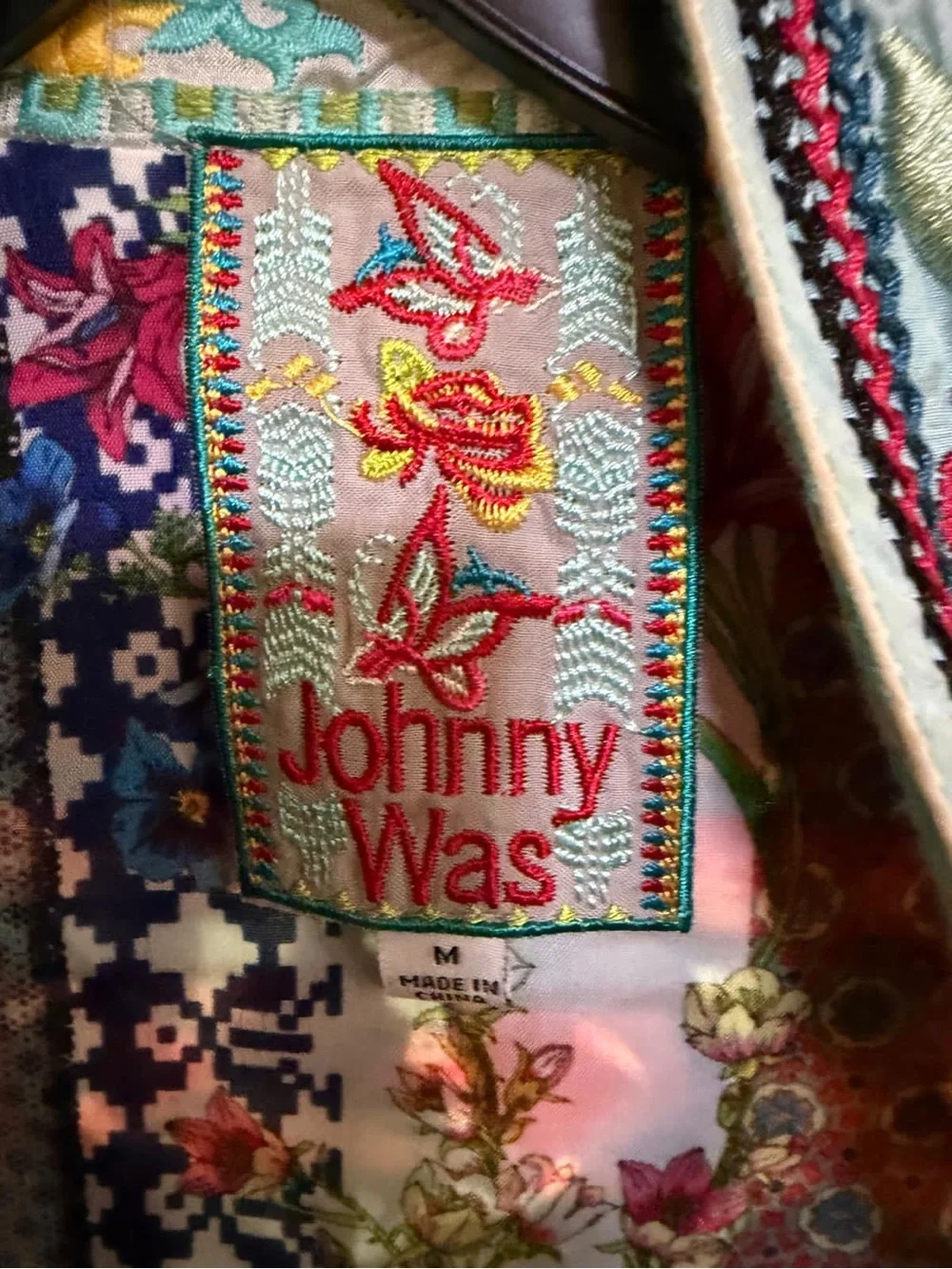 Johnny Was Maci Reversible Georgette Kimono with Embroidered Trim